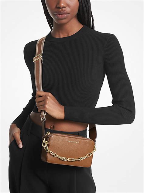 michael michael kors jet set charm small doublezip camera crossbody|Michael Kors Crossbody thick strap.